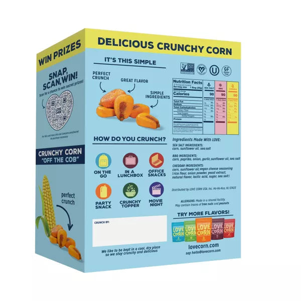 LOVE, CORN Variety Pack Crunchy Corn, 6.3oz/9ct.