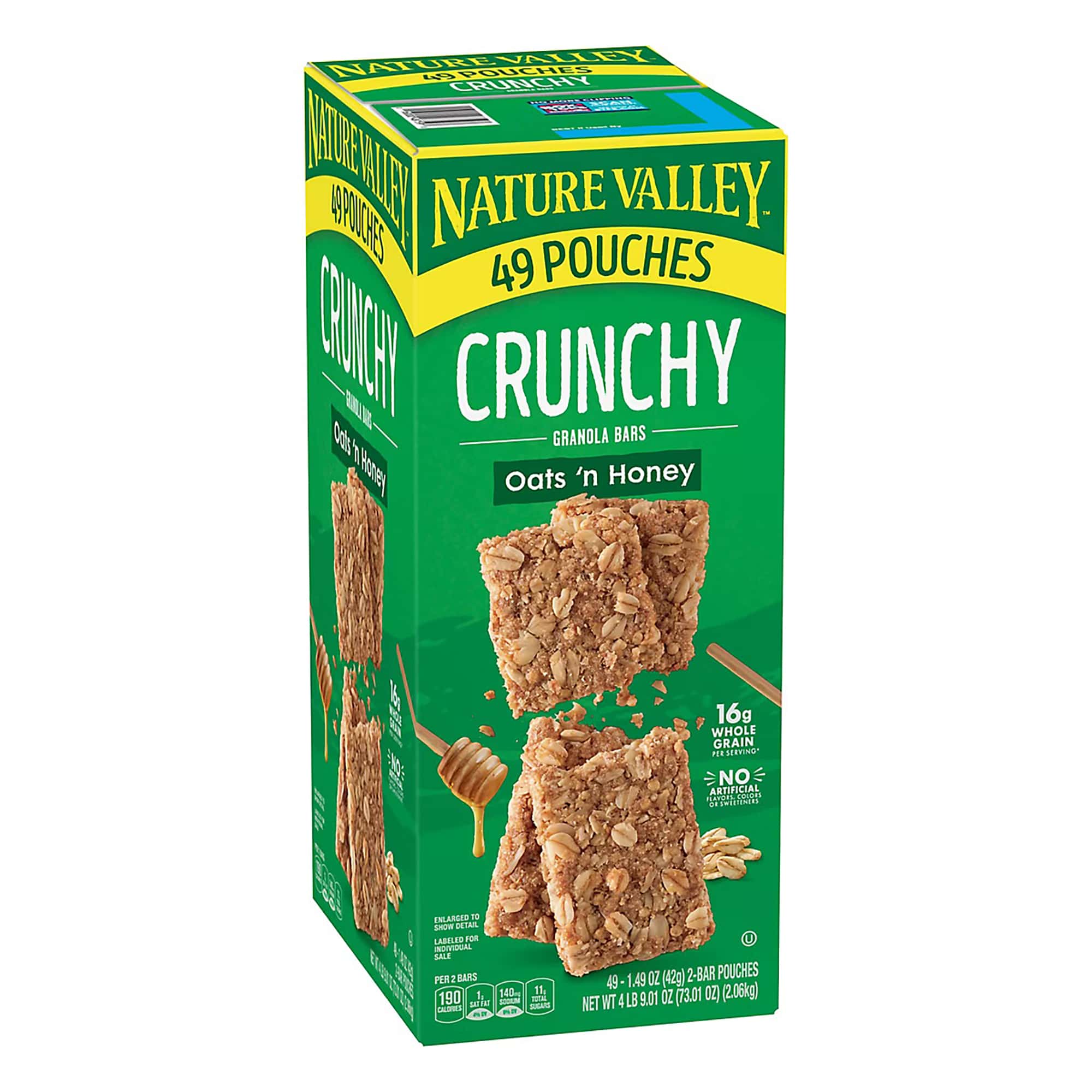 Nature Valley Crunchy Granola Bars Oats 'n Honey, Snacks, 49 ct.