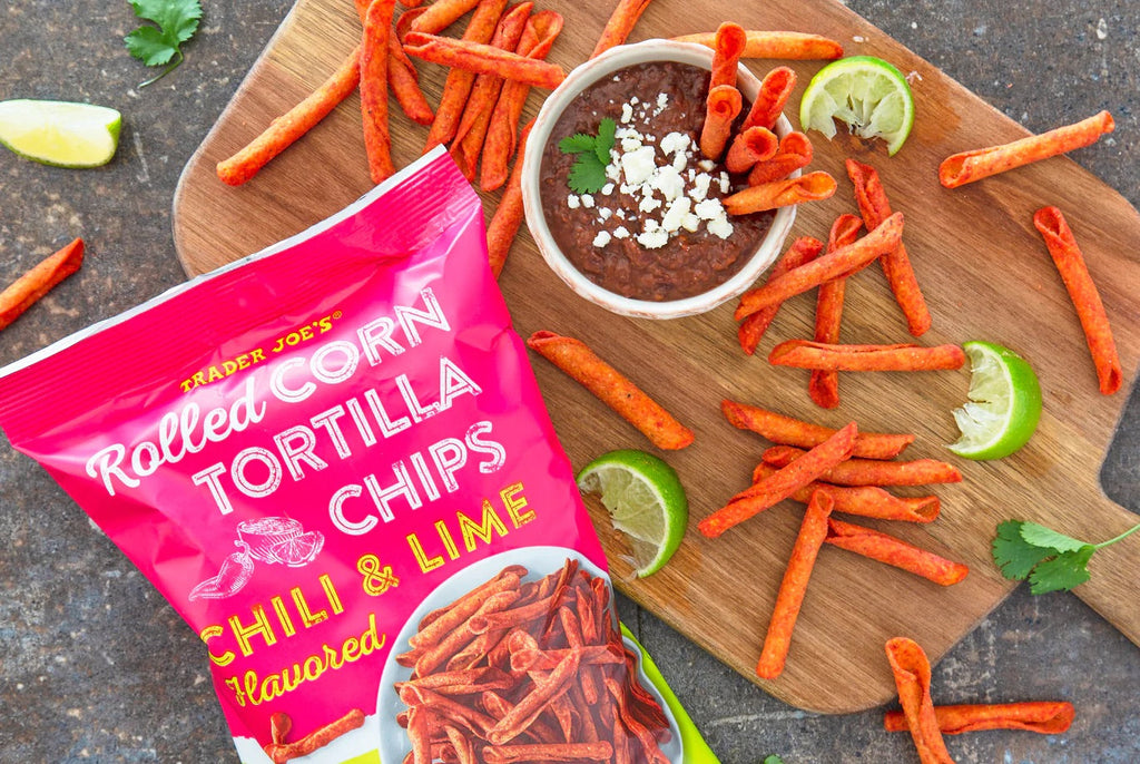 Trader Joe's Chili and Lime Flavored Rolled Corn Tortilla Chips, 9 oz., Multipack 4 ct.