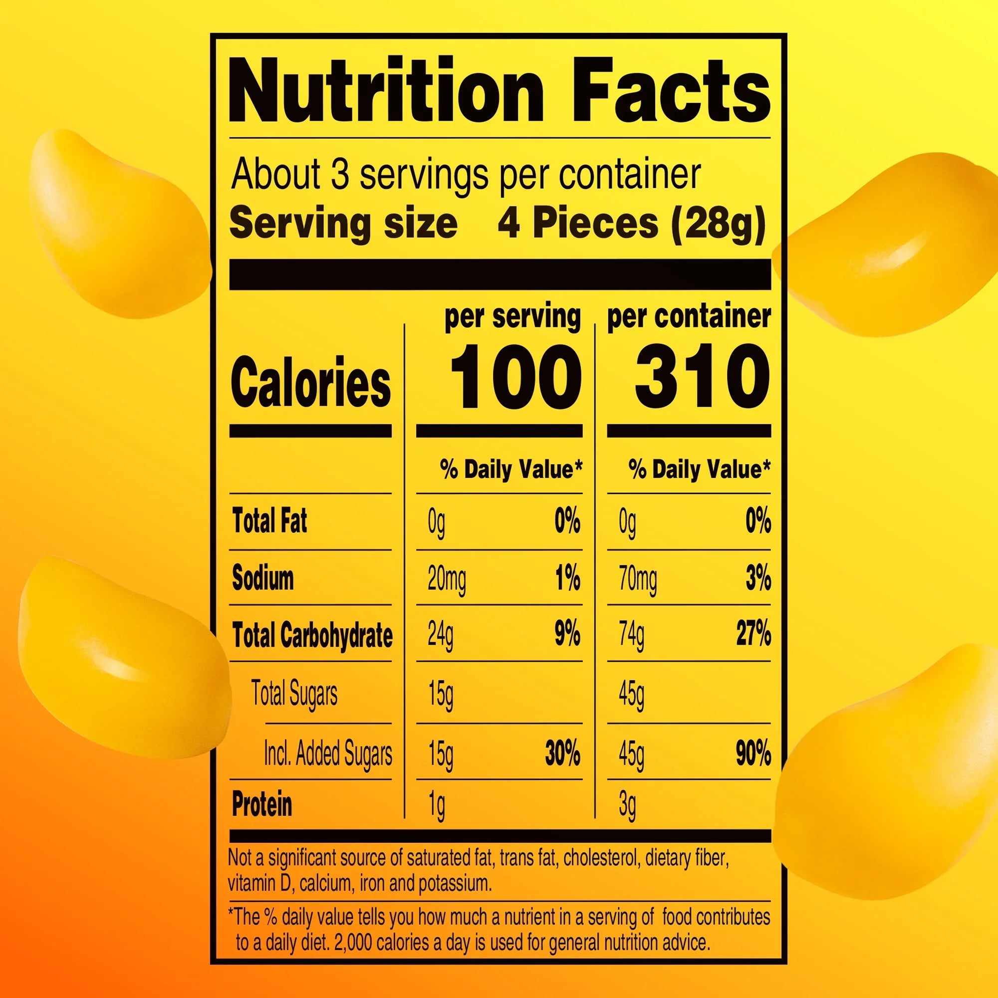 AMOS Peelerz Mango Gummies Peelable Gummy Candy with Real Mango Juice, 3 oz