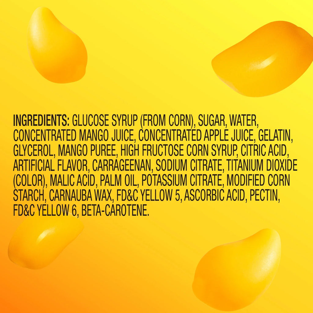 AMOS Peelerz Mango Gummies Peelable Gummy Candy with Real Mango Juice, 3 oz