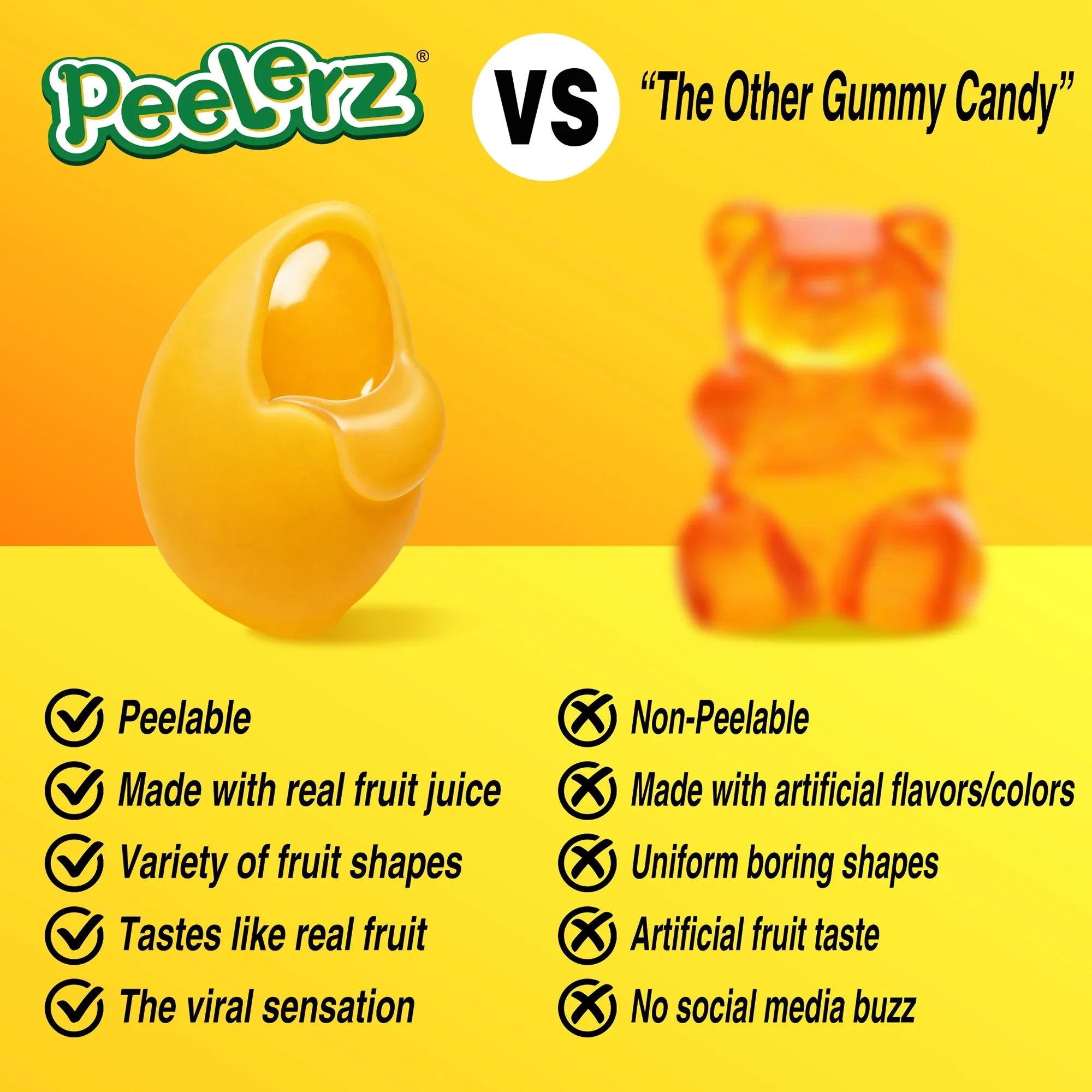 AMOS Peelerz Mango, Peelable Gummy Candy, Real Fruit Flavor, 5 oz