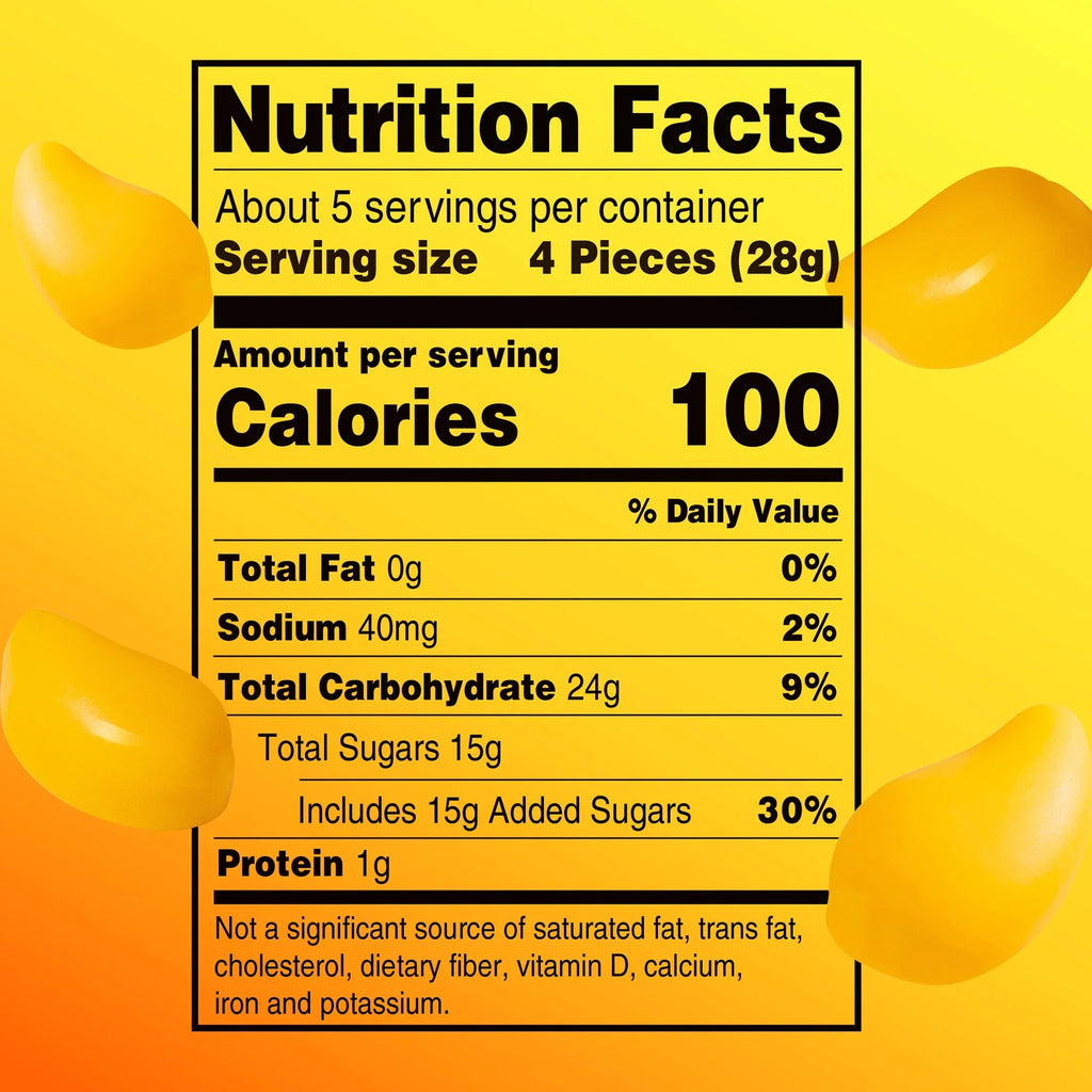 AMOS Peelerz Mango, Peelable Gummy Candy, Real Fruit Flavor, 5 oz