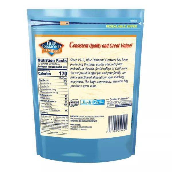 Blue Diamond Almonds Roasted Salted, 12oz.