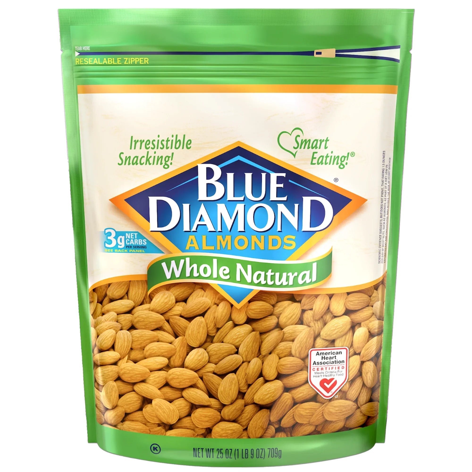 Blue Diamond Almonds Whole Natural, 25oz.