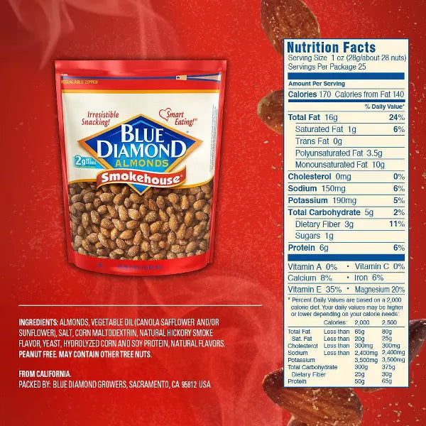 Blue Diamond Smokehouse Almonds, 25oz.