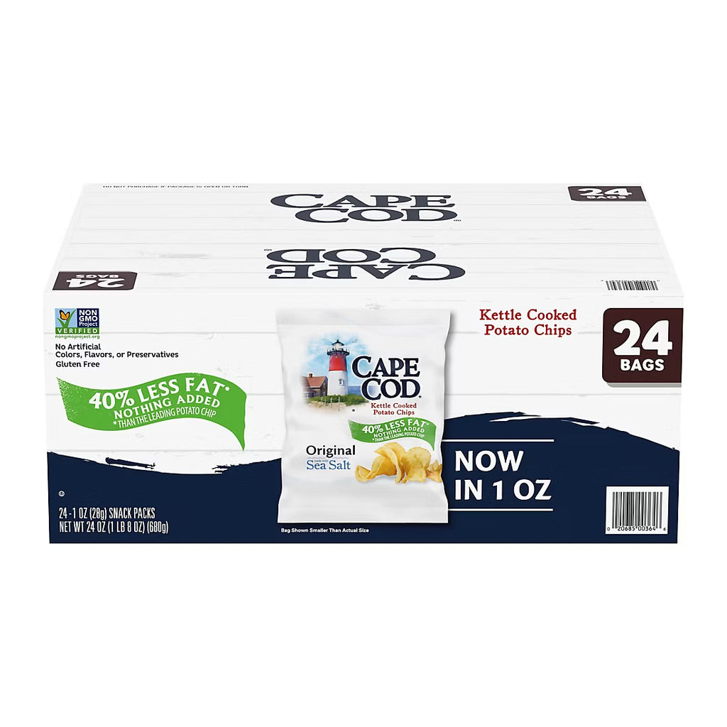 Cape Cod Kettle Cooked Original Reduced Fat Potato Chips, 24 ct./1 oz.