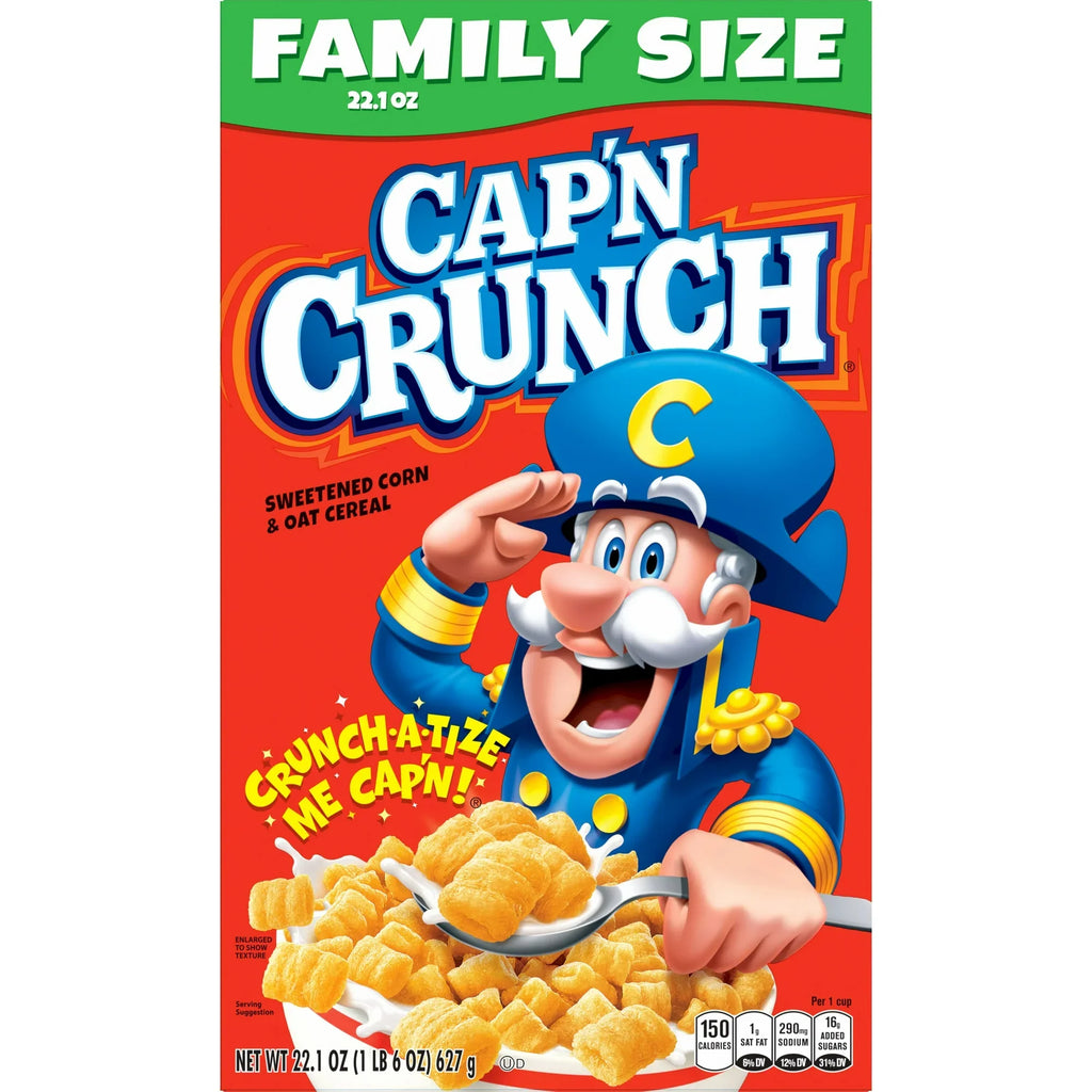 Cap'n Crunch Sweetened Corn Oat Cereal, Kosher, 22.1 oz