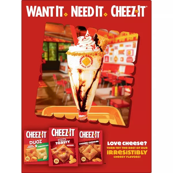 Cheez-It Baked Snack Mix Crackers Original, Lunch Snacks 17.8 oz