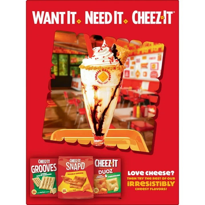 Cheez-It Cheesy Taco Baked Snack Crackers, Lunch Snacks, 12.4 oz