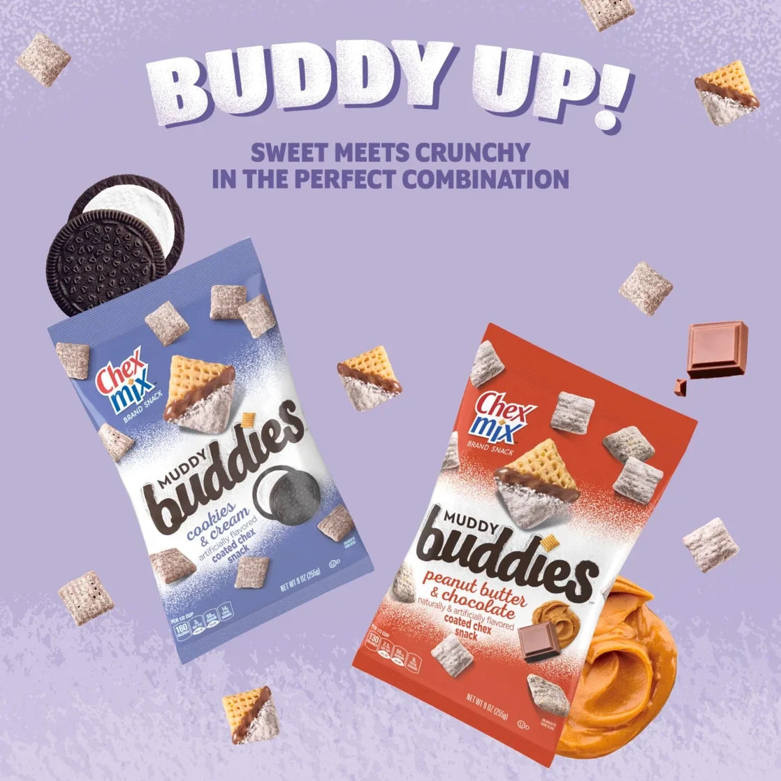 Chex Mix Muddy Buddies Peanut Butter and Chocolate Snack Mix, Snacks, 9 oz