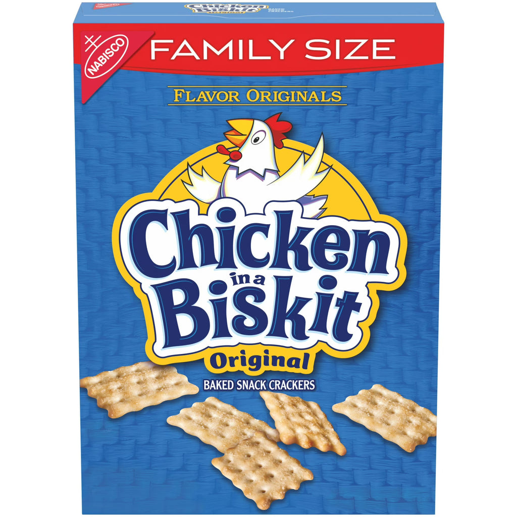 Chicken in a Biskit Original Baked Snack Crackers, Lunch Snacks, Family Size, 12 oz
