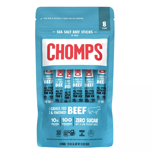 Chomps Sea Salt Beef Sticks, 9.2oz/8ct.