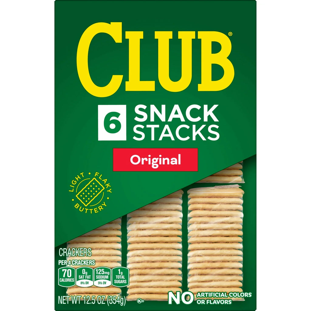 Club Snack Stacks Original Crackers, Lunch Snacks, 6 Count, 12.5 oz, 2 Pack
