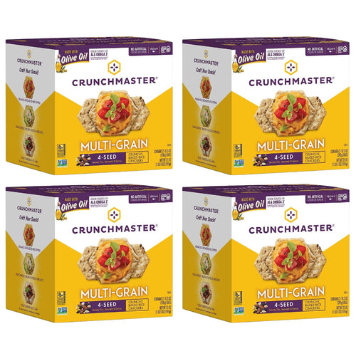 Crunchmaster Multi-Grain Crunchy Baked Rice Cracker 4-Seed, 21 oz. - 4 Pack