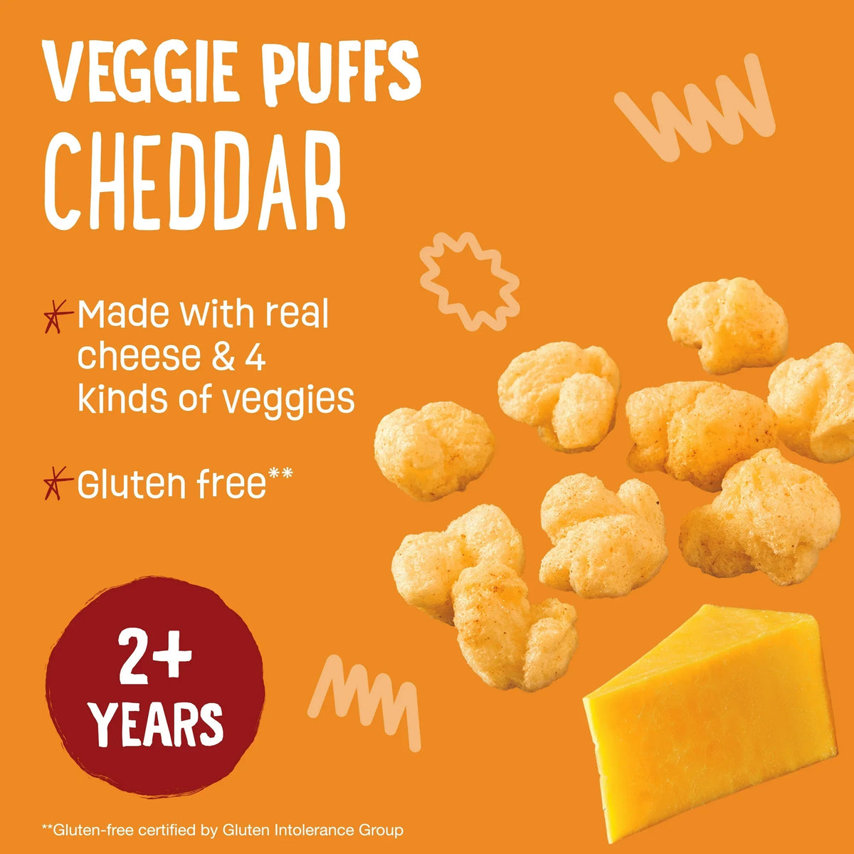 Earth's Best Organic Veggie Puffs Cheddar, Puffed Corn Snack for Baby & Toddler, 1.55 oz