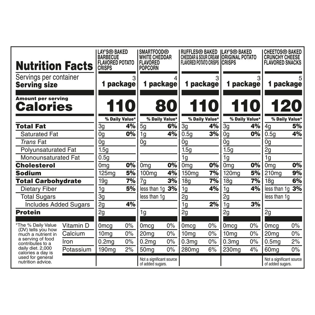 Frito-Lay Baked and Popped Mix Variety pack Snack Chips, 18 Count Multipack