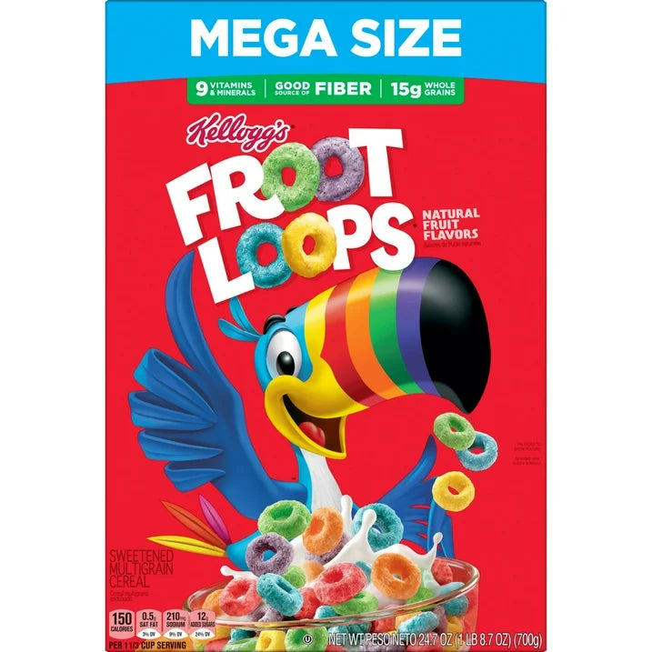 Froot Loops Breakfast Cereal, 15g Whole Grains, Good Source of Fiber