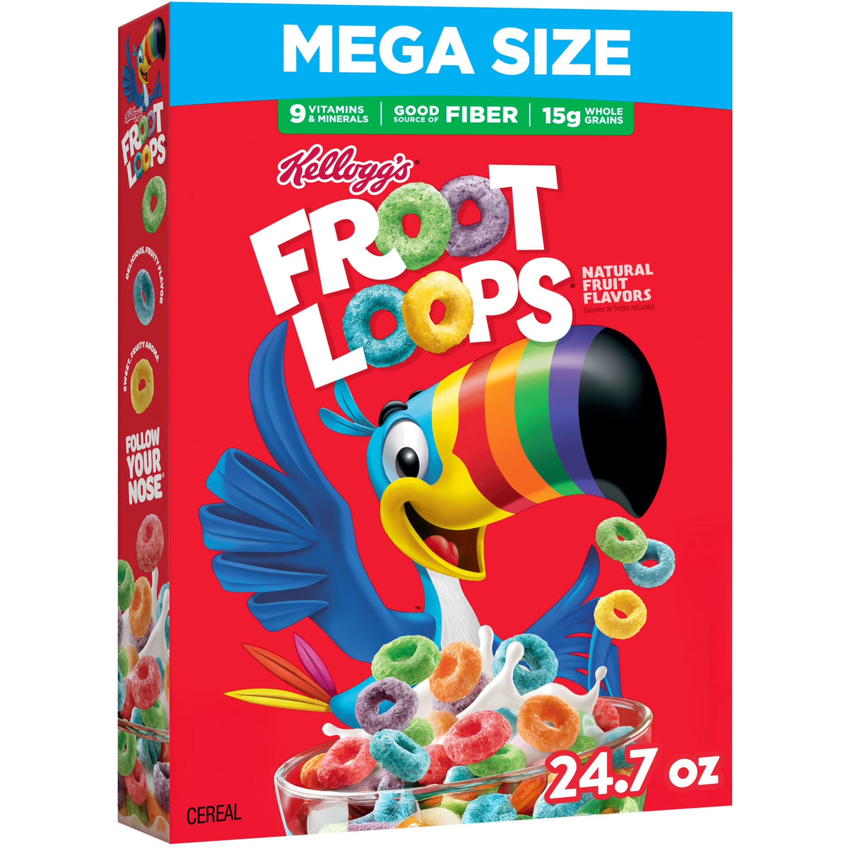 Froot Loops Breakfast Cereal, 15g Whole Grains, Good Source of Fiber