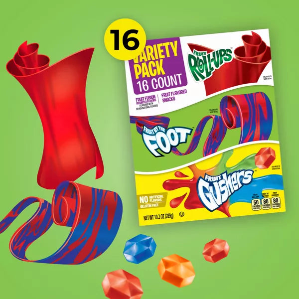 Fruit Roll-Ups, Fruit by the Foot &amp; Gushers Variety Snacks
