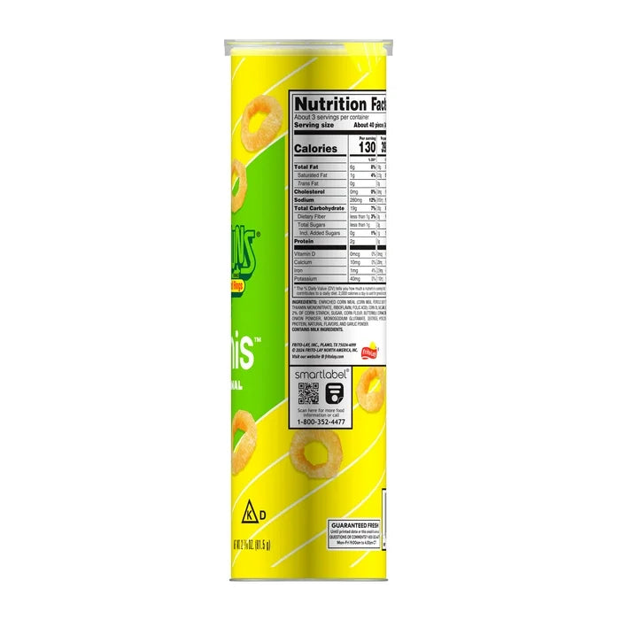 Funyuns Minis Onion Flavored Rings Original, Canister 2.875 oz, 3 Pack