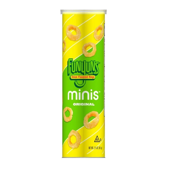 Funyuns Minis Onion Flavored Rings Original, Canister 2.875 oz, 3 Pack