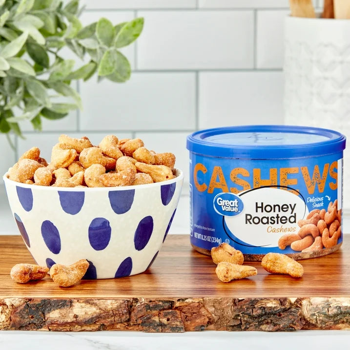 Great Value Honey Roasted Cashews, 8.25 oz