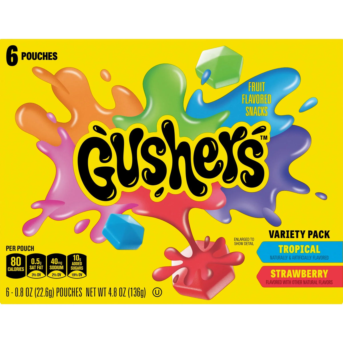 Gushers Fruit Flavored Snacks Variety Pack 6 Count 4.8 oz