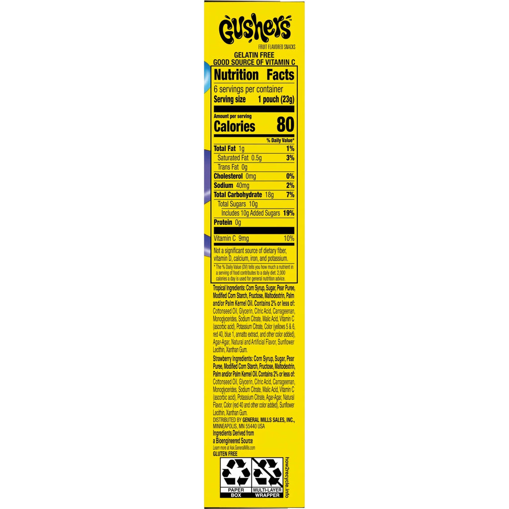 Gushers Fruit Flavored Snacks Variety Pack 6 Count 4.8 oz