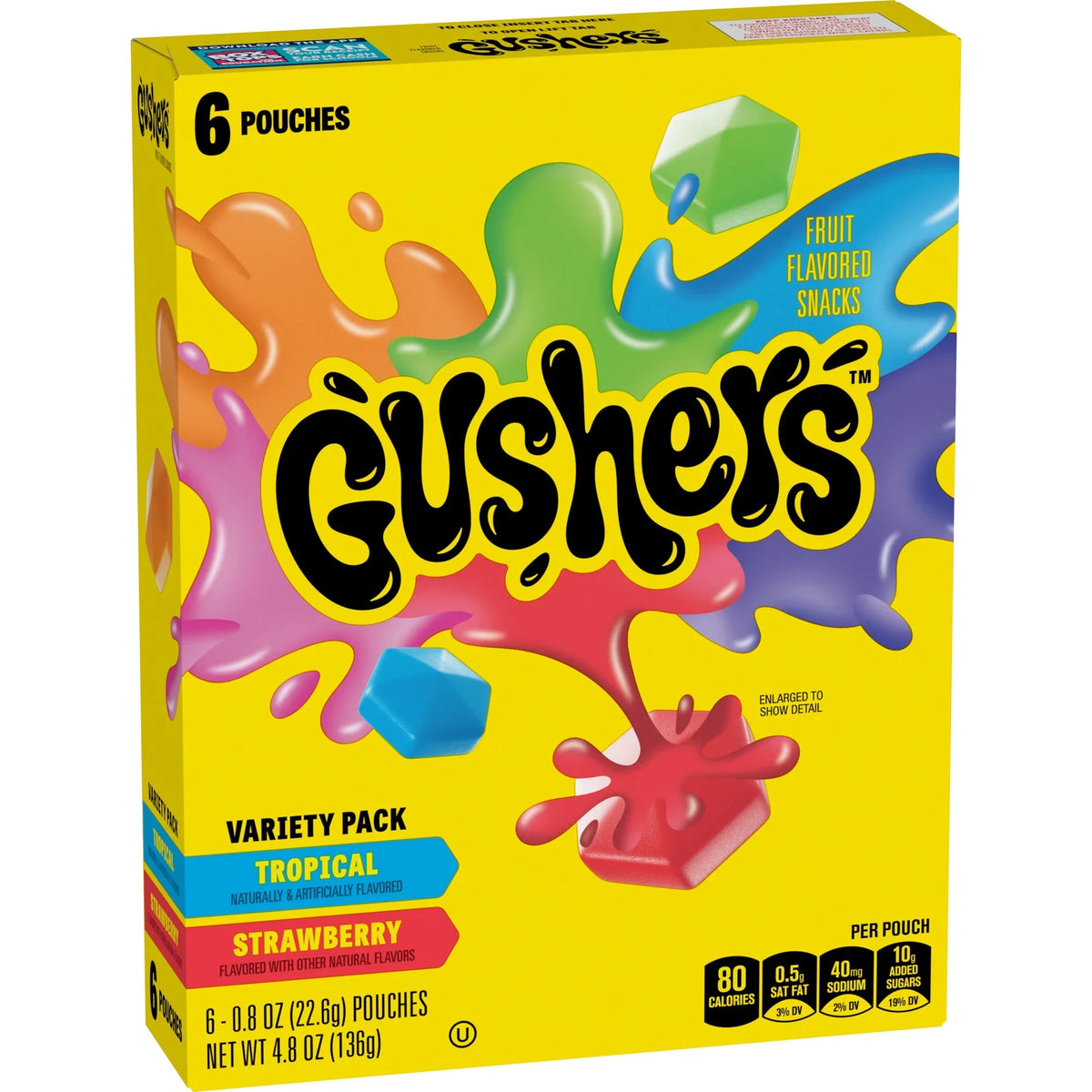 Gushers Fruit Flavored Snacks Variety Pack 6 Count 4.8 oz