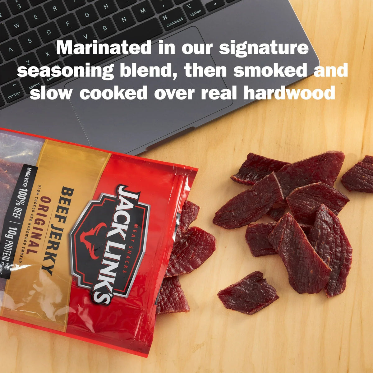Jack Link’s Beef Jerky Original, Made with 100% Beef 10g of Protein, 10 oz