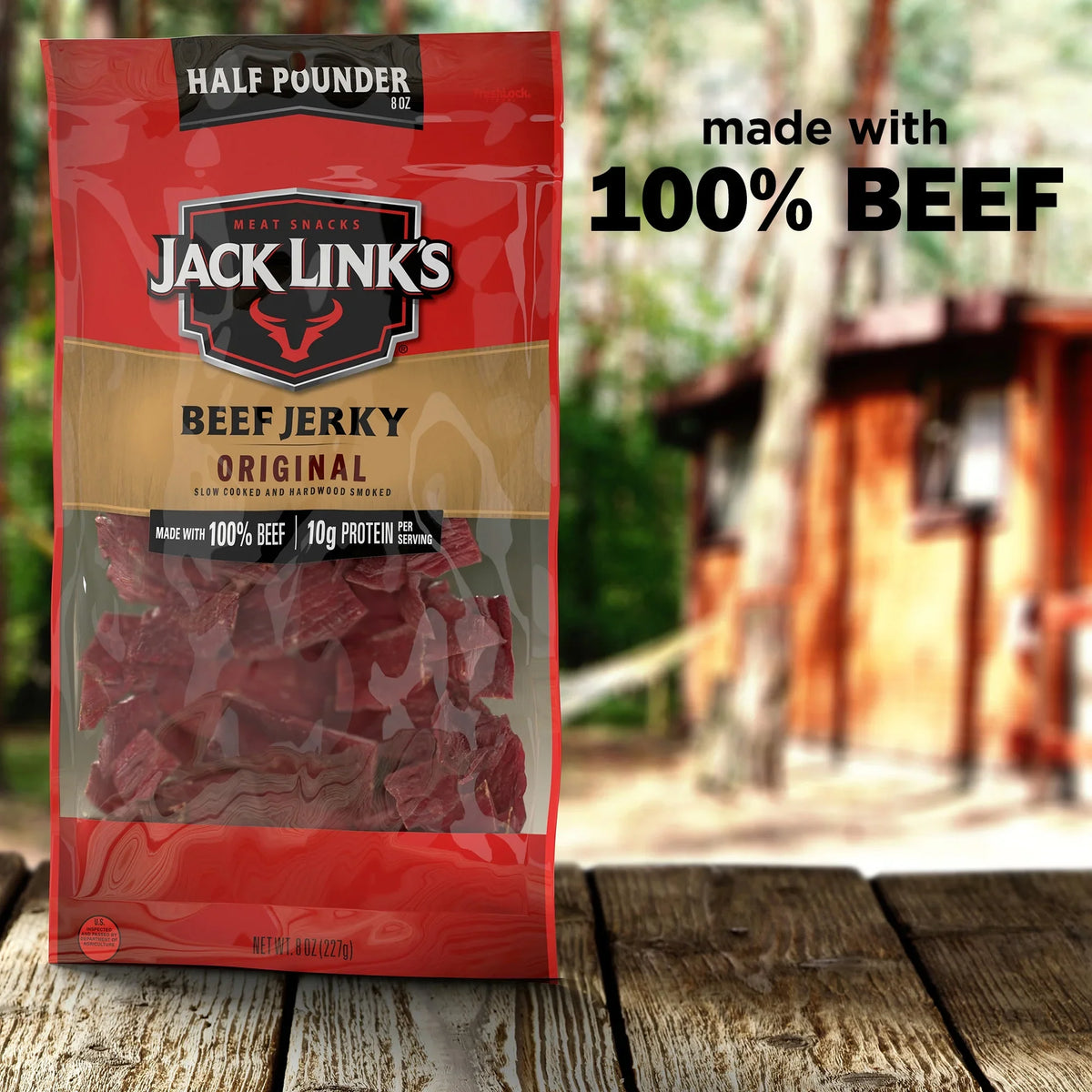Jack Link’s Beef Jerky Original, Made with 100% Beef 10g of Protein, 10 oz
