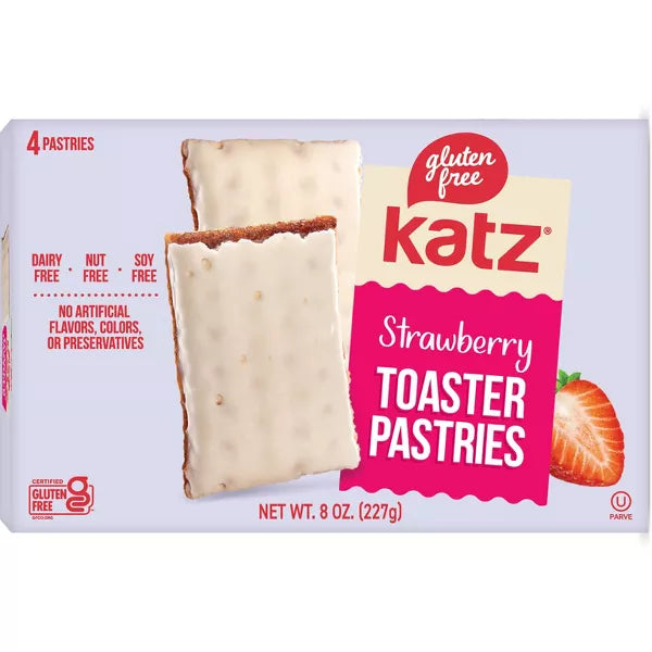 Katz Gluten Free Strawberry Toaster Pastries, 8oz/4ct.