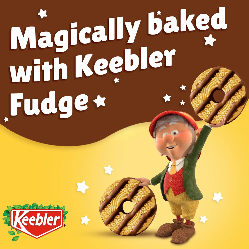 Keebler Fudge Stripes Minis, Original Shortbread Cookies Coated in Keebler Fudge 10 Count, 10 oz