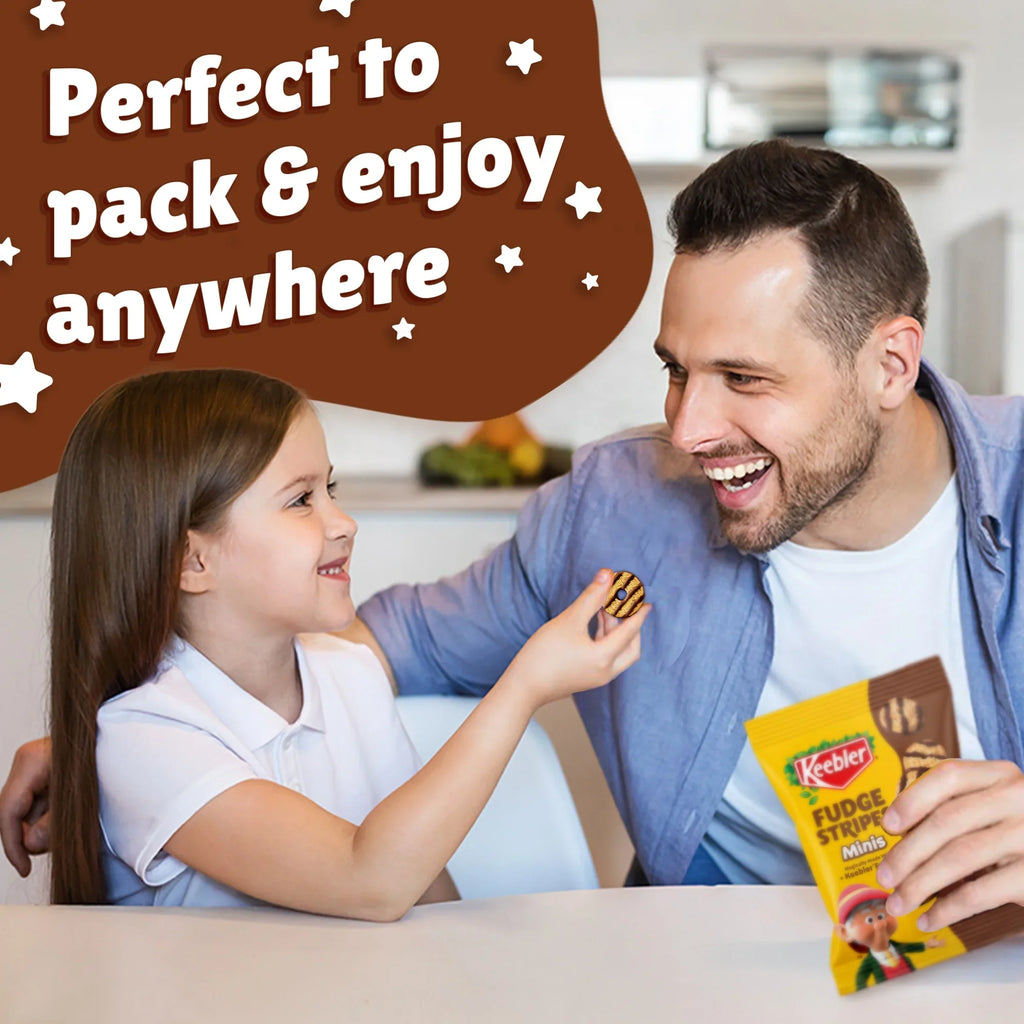 Keebler Fudge Stripes Minis, Original Shortbread Cookies Coated in Keebler Fudge 10 Count, 10 oz