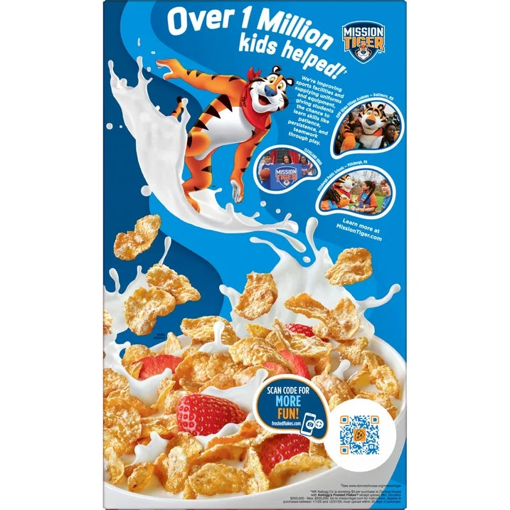 Kellogg’s Frosted Flakes Strawberry Milkshake Kids Cereal Family Size, 20.1 oz