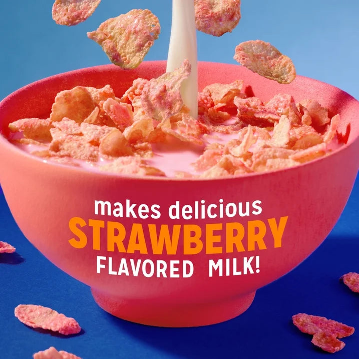 Kellogg’s Frosted Flakes Strawberry Milkshake Kids Cereal Family Size, 20.1 oz