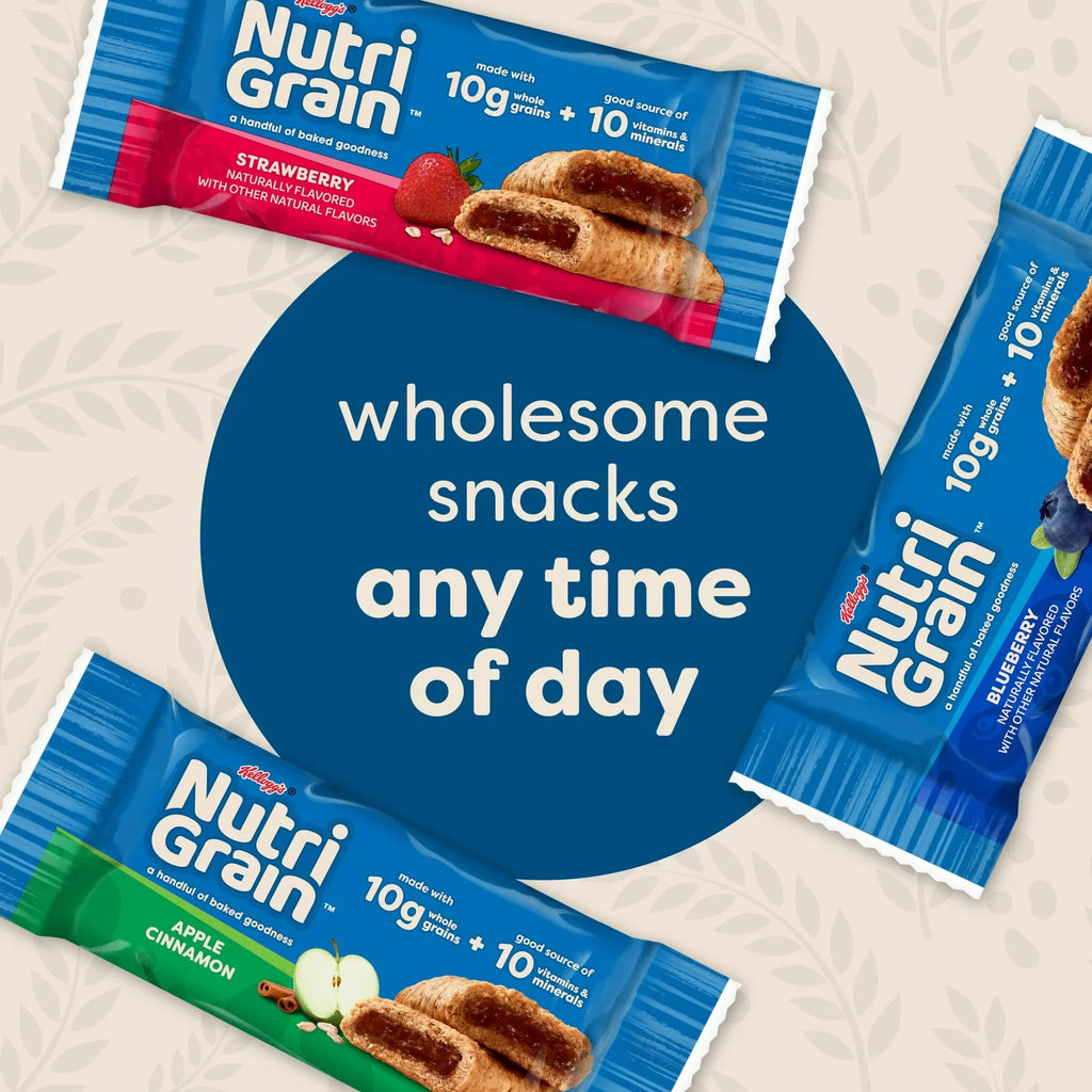 Kellogg's Nutri-Grain Blueberry Chewy Breakfast Bars, Made with 10g Whole Grains, 16 Count 20.8 oz