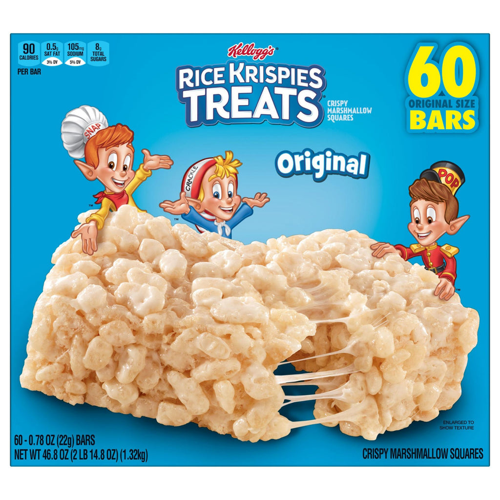 Kellogg's Rice Krispies Treats Original Bars 60 ct Kids Snacks Box