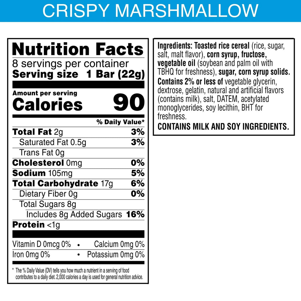 Kellogg's Rice Krispies Treats Original Kids Snacks, 6.2 oz, 8 Count (2 pack)