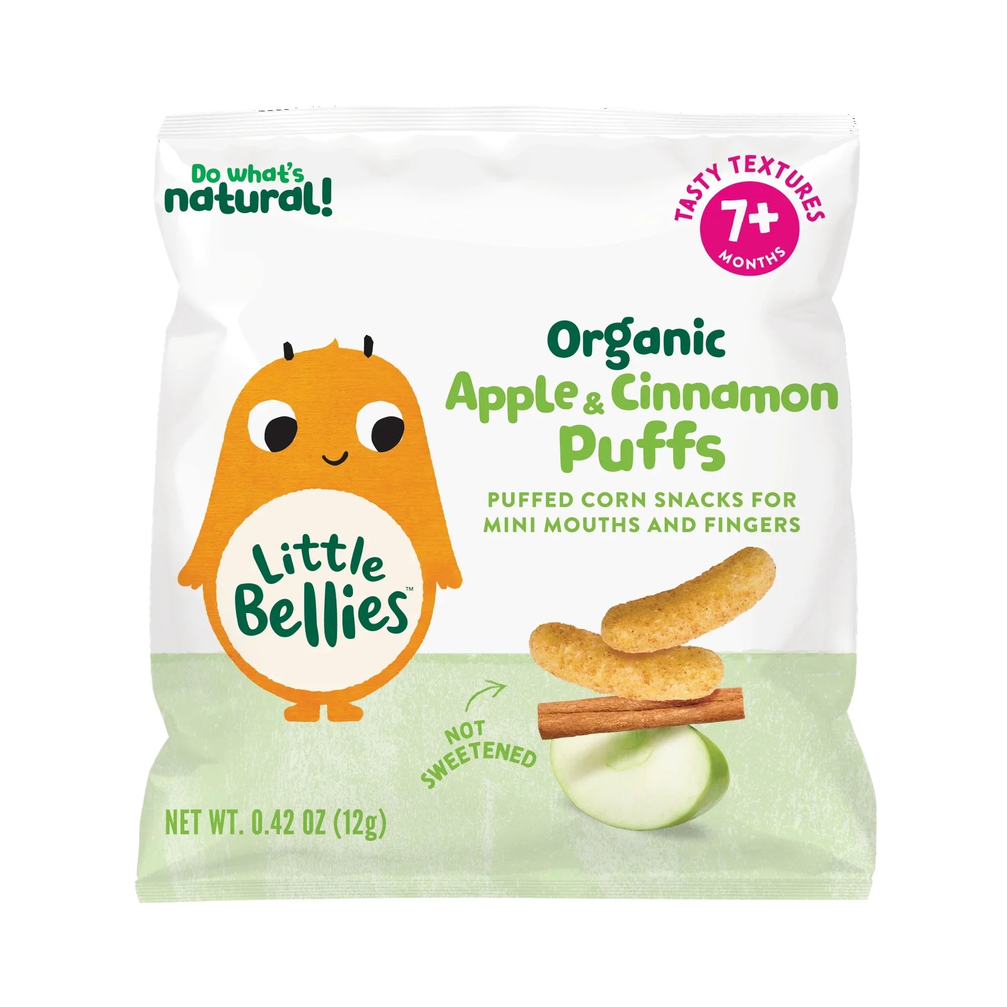 Little Bellies Organic Apple and Cinnamon Puffed Corn Snack, 0.42 oz