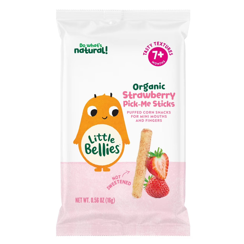 Little Bellies Organic Strawberry Pick-Me Sticks Puff Snack, 0.56 oz