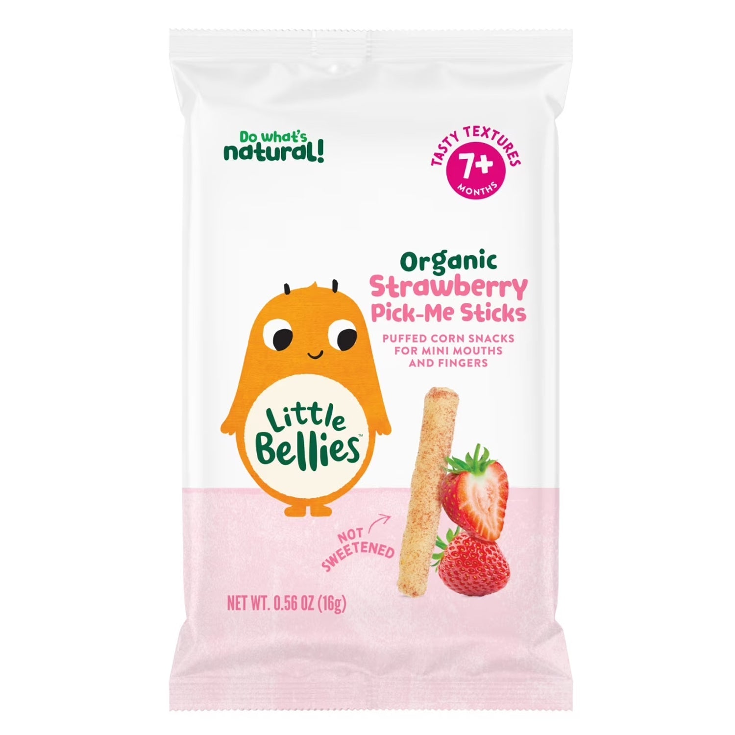 Little Bellies Organic Strawberry Pick-Me Sticks Puff Snack, 0.56 oz