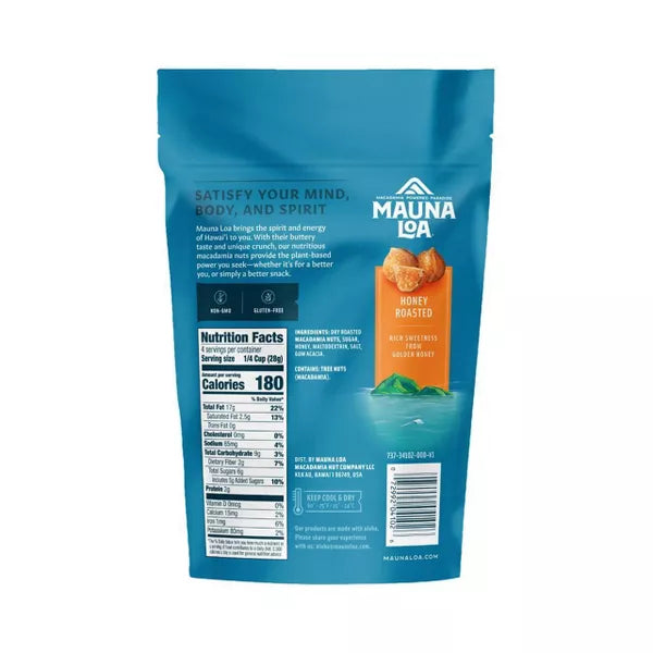 Mauna Loa Honey Roasted Macadamia Nuts, 4oz.
