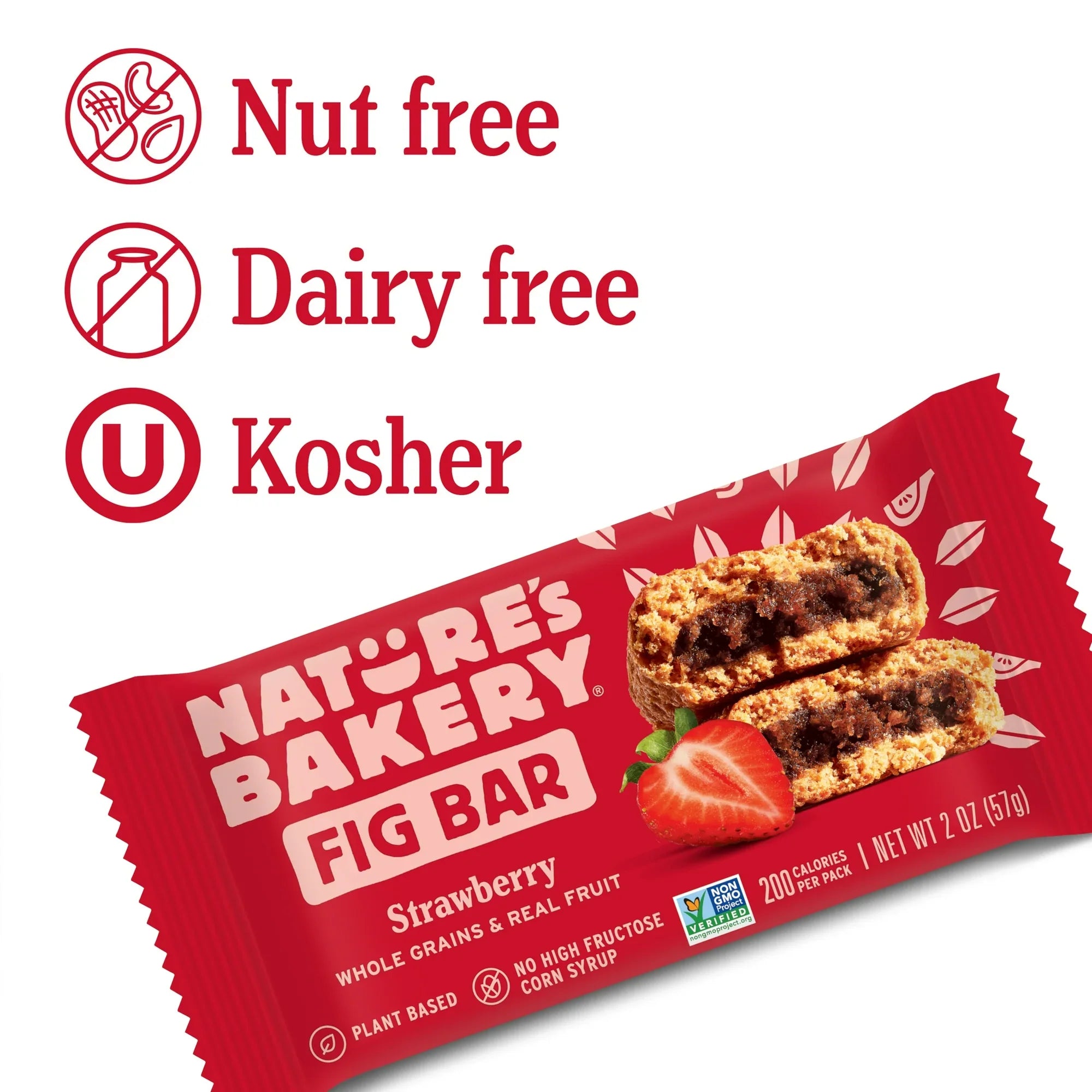 Nature’s Bakery Whole Wheat Strawberry Fig Bars Kosher 10 Twin Packs, 20 oz
