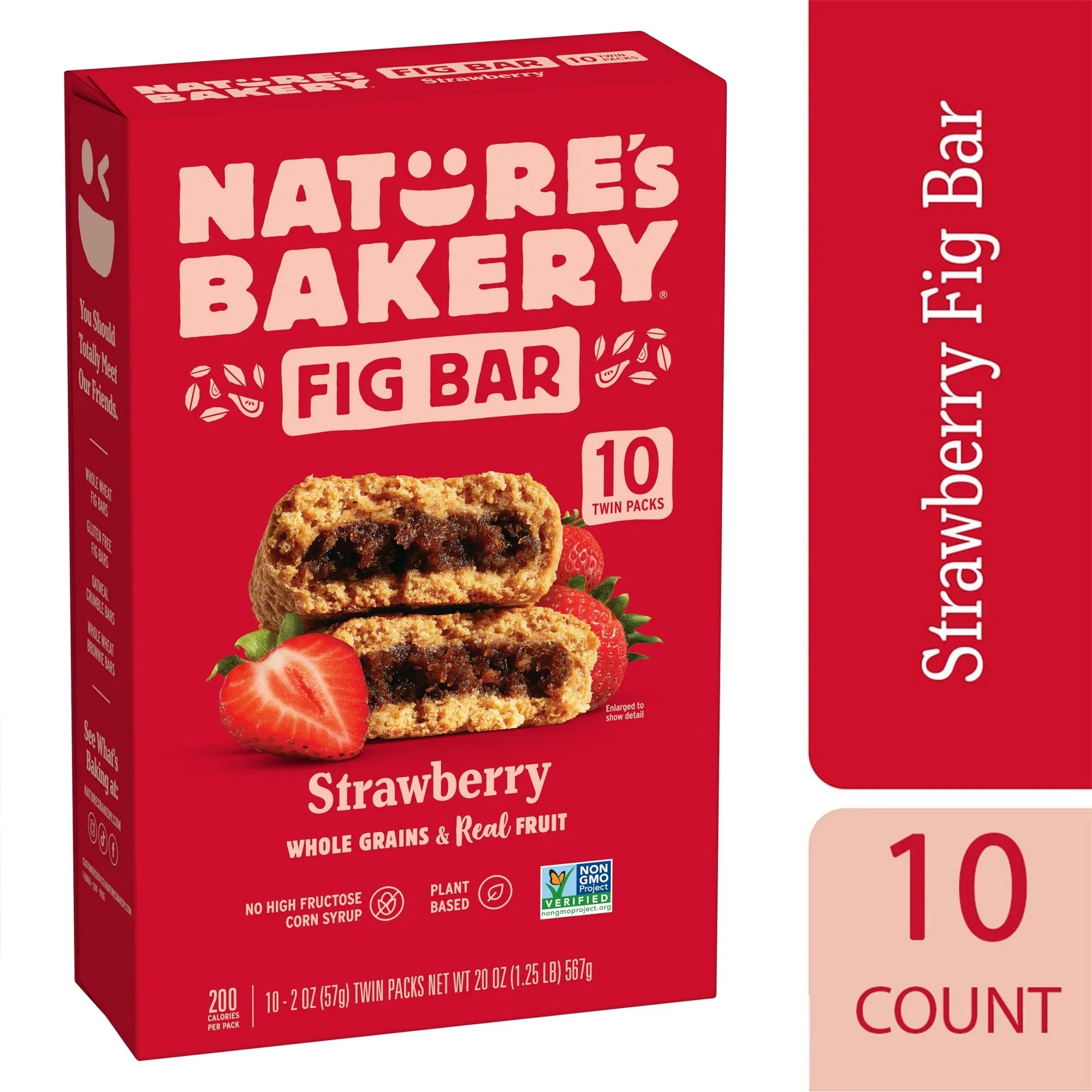 Nature’s Bakery Whole Wheat Strawberry Fig Bars Kosher 10 Twin Packs, 20 oz