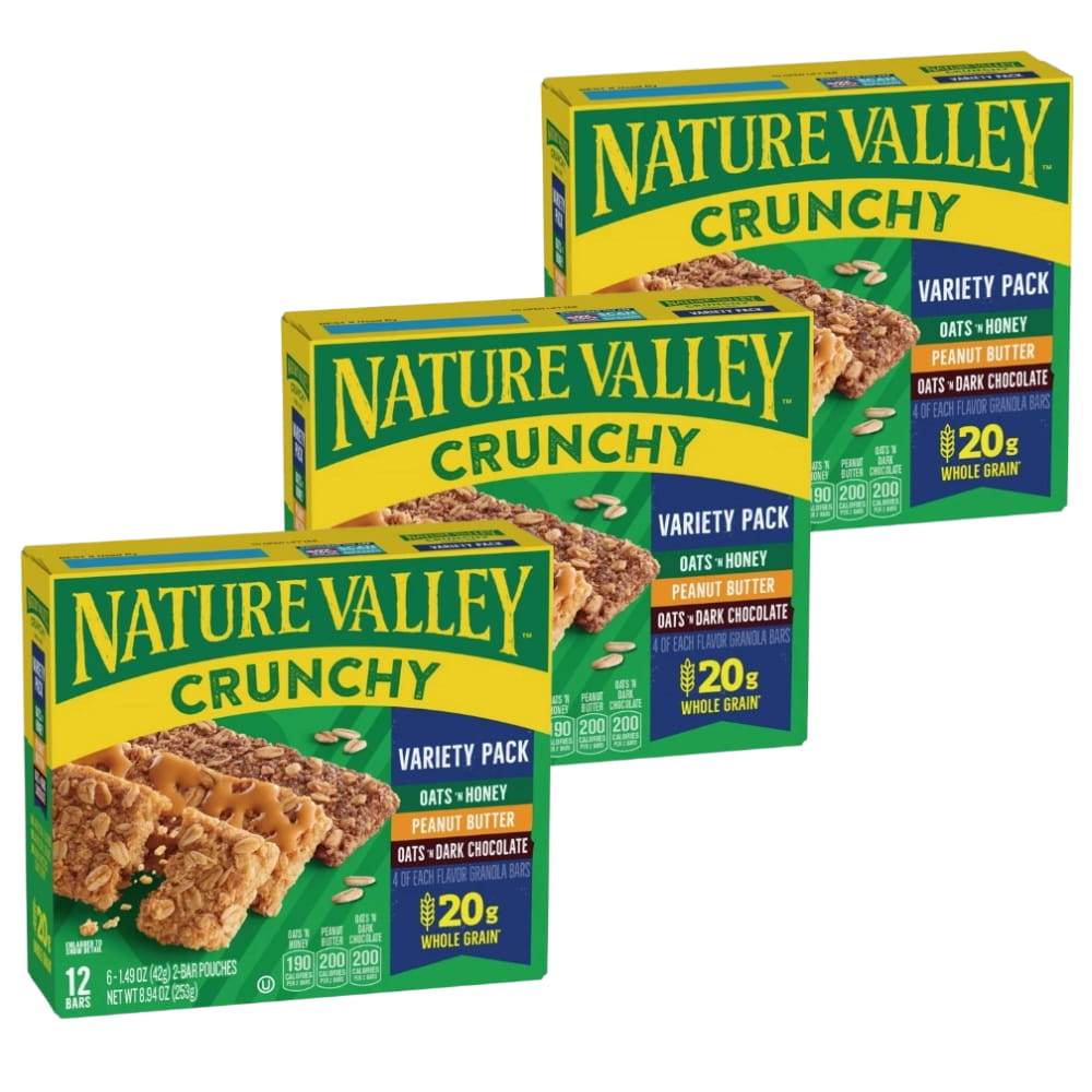 Nature Valley Crunchy Granola Bars Variety Pack 12 ct - 3 Pack