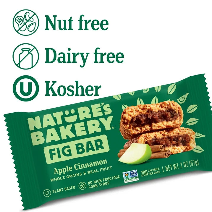 Nature's Bakery Apple Cinnamon Fig Bars Kosher 10 Twin packs, 20 oz