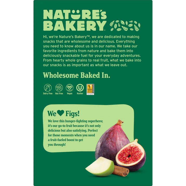 Nature's Bakery Apple Cinnamon Fig Bars Kosher 10 Twin packs, 20 oz