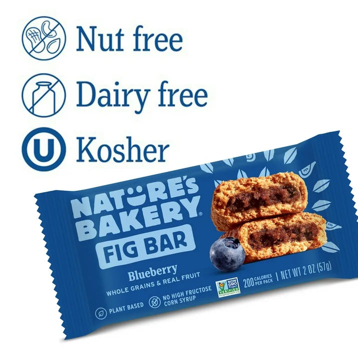 Nature's Bakery Blueberry Fig Bars, Kosher, 10 Twin Packs, 20 oz